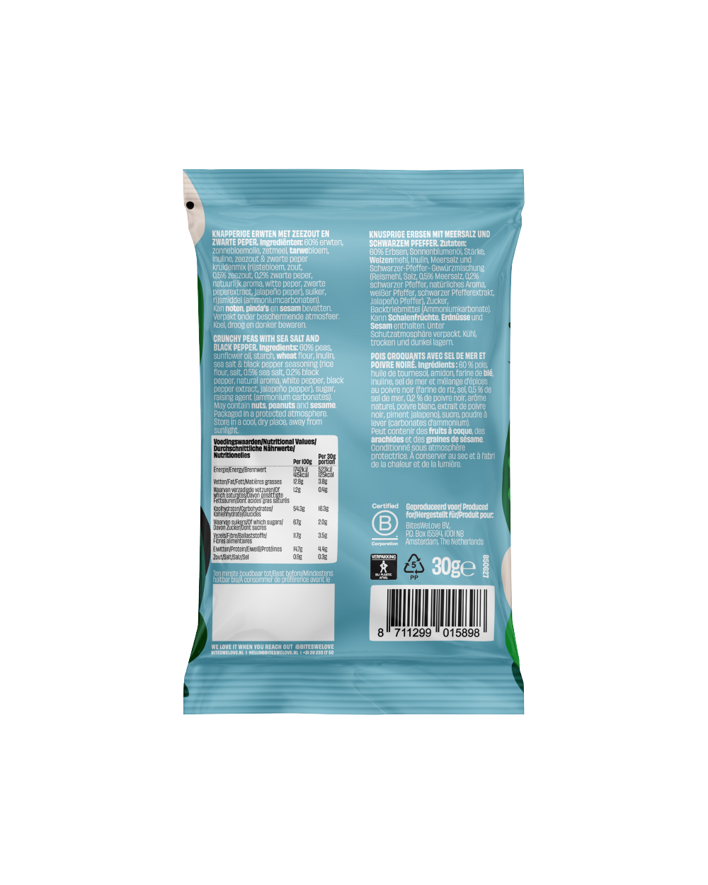 Crunchy Peas Sea Salt & Black Pepper 30g