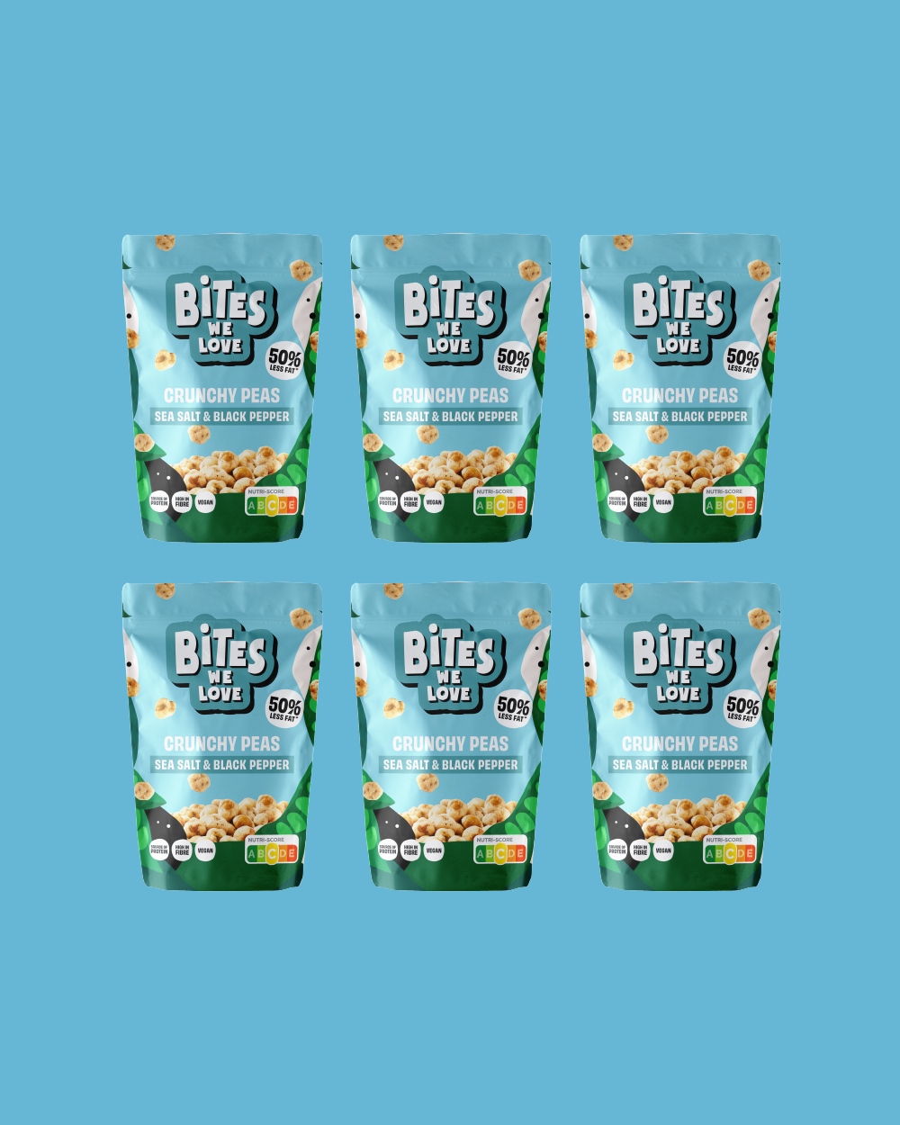 Crunchy Peas Sea Salt &amp; Black Pepper 6*100g 