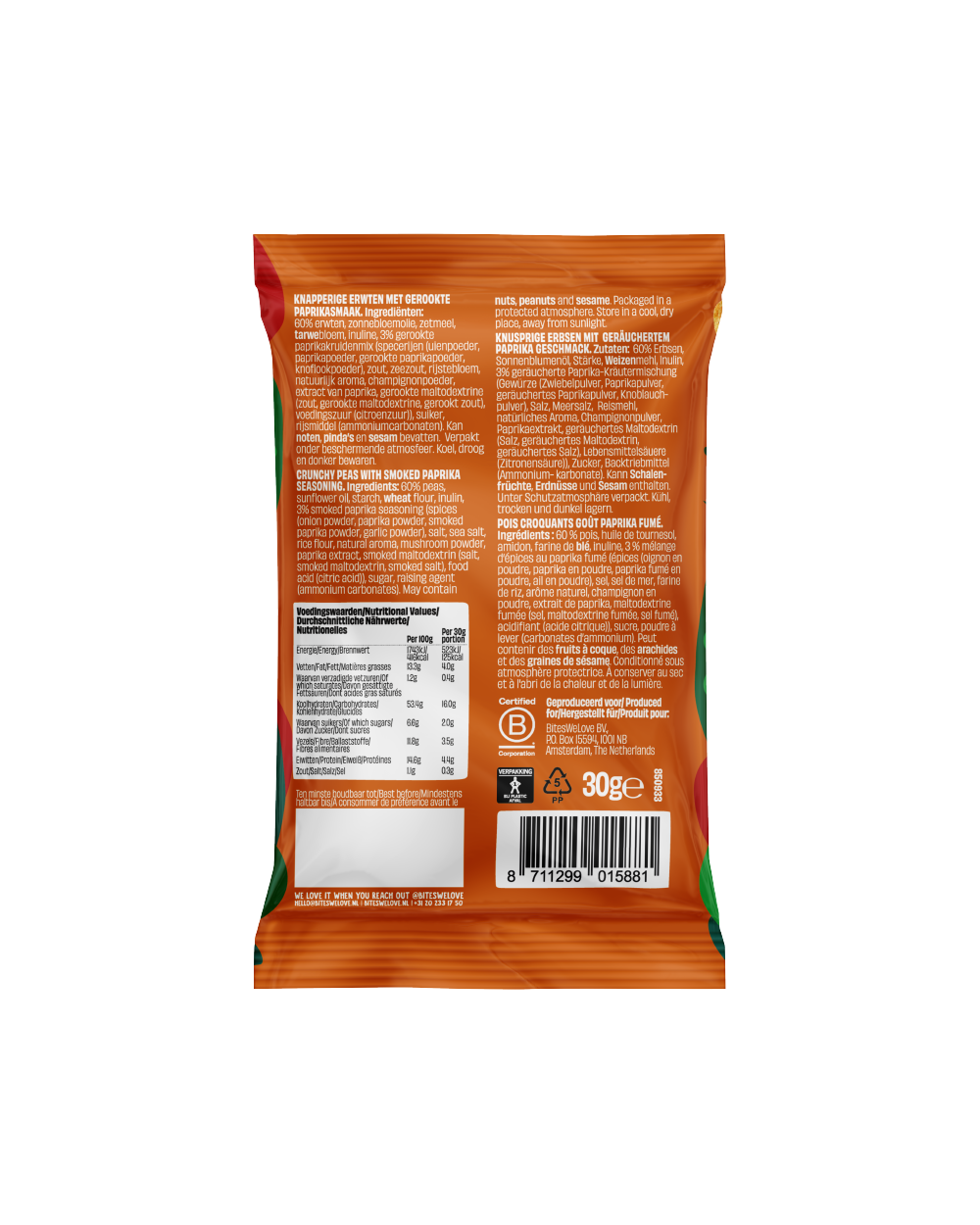 Crunchy Peas Smoked Paprika 30g 