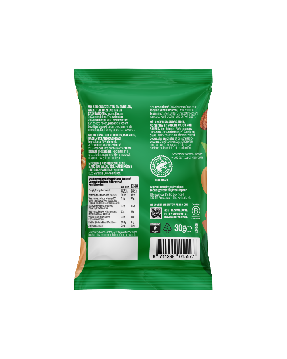 Mixed Nuts Unsalted 30g 