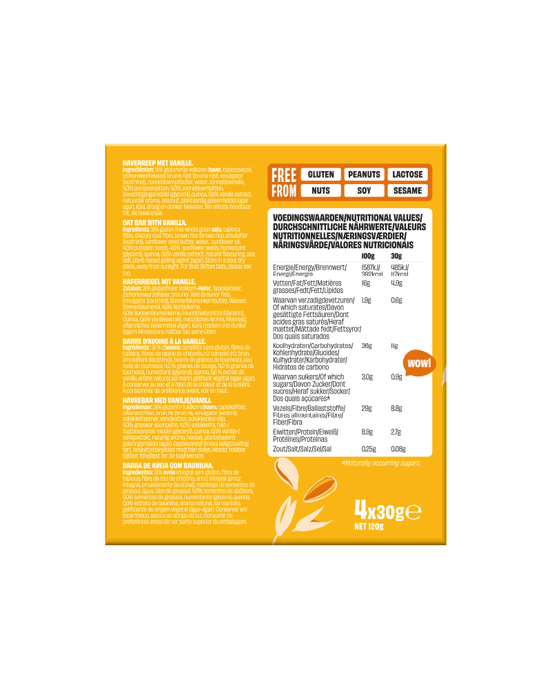 Chewy Oat Bar Vanilla 4*30g