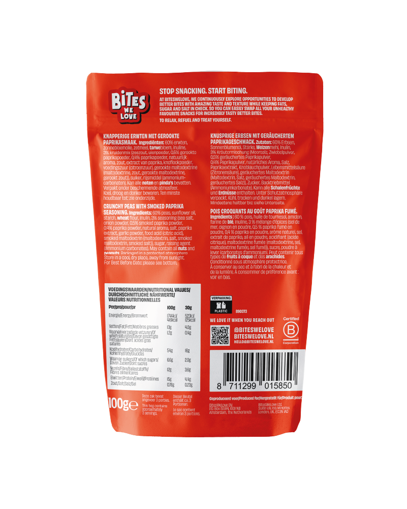 Crunchy Peas Smoked Paprika 6*100g 