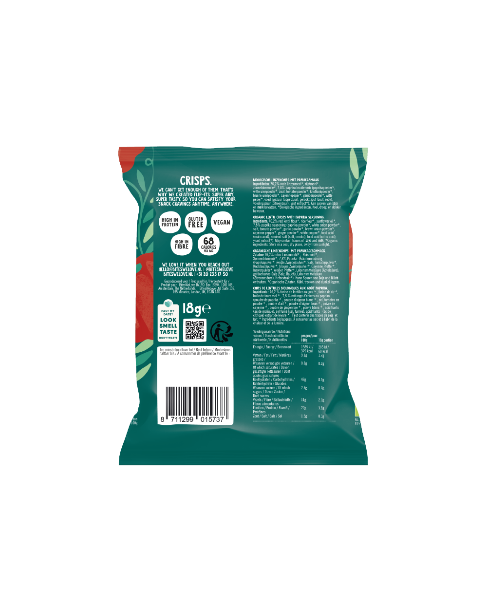 Lentil Puffs Paprika 18g 