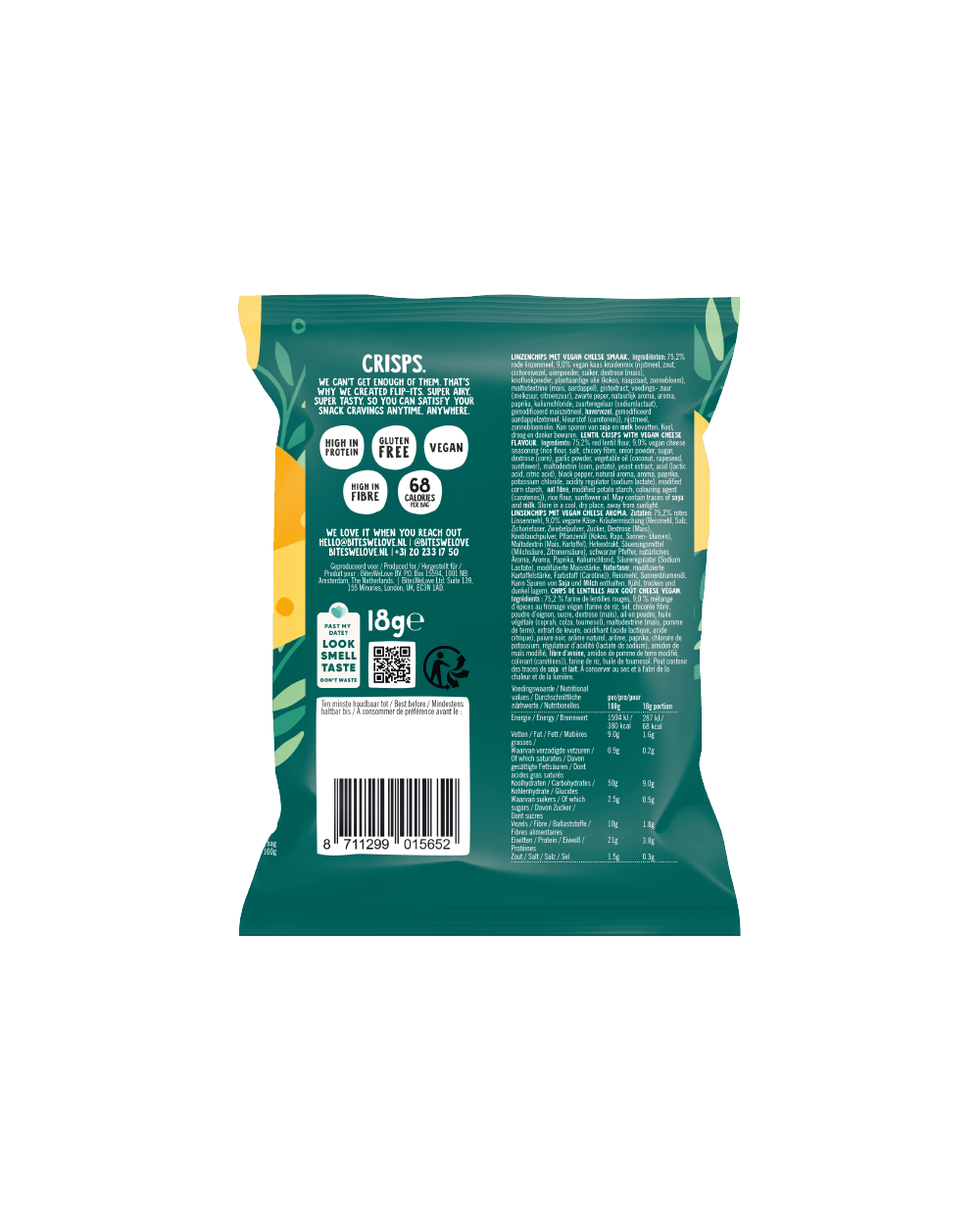 Lentil Puffs Vegan Cheese 18g 