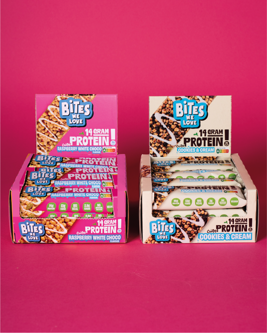 Protein Bar Duo Bundle: Raspberry White Choco + Cookies & Cream